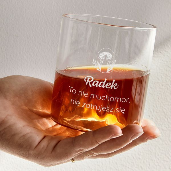 Personalizowana szklanka do whisky PREZENT DLA GRZYBIARZA