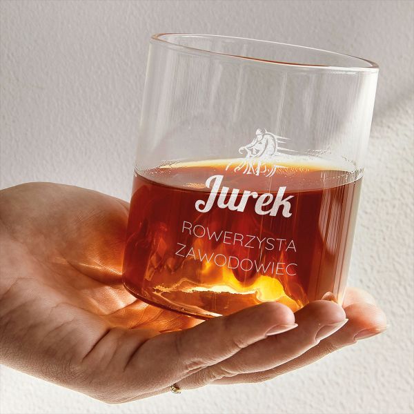 Personalizowana szklanka do whisky PREZENT DLA ROWERZYSTY