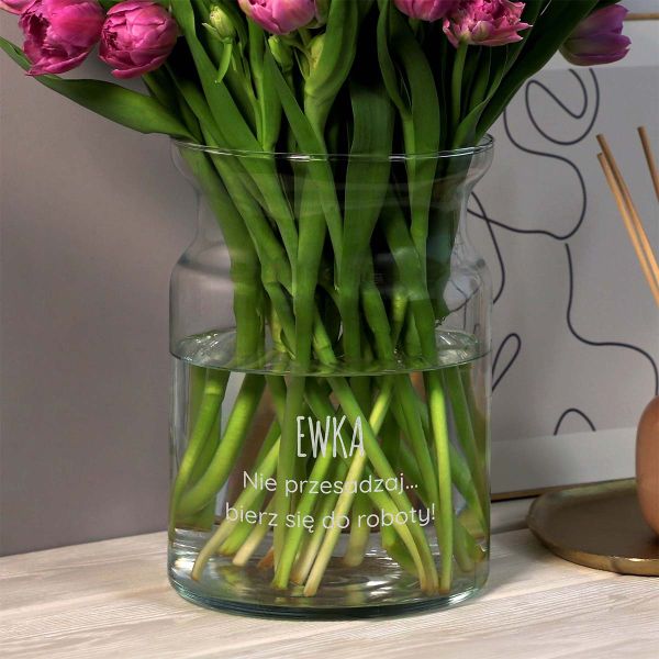 Transparentny wazon z personalizacją DLA URZĘDNIKA