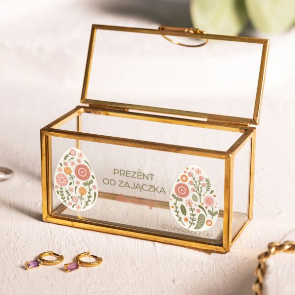 Personalizowana złota szkatułka na biżuterię mini NA WIELKANOC