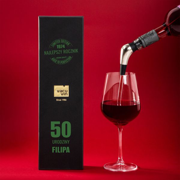 Personalizowany nalewak do wina UPOMINEK NA 50 URODZINY