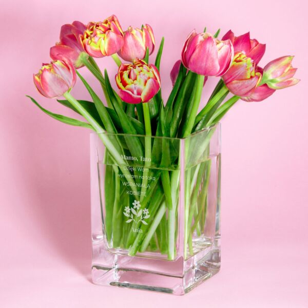 Grawerowany wazon na kwiaty 15 cm PREZENT DLA RODZICÓW