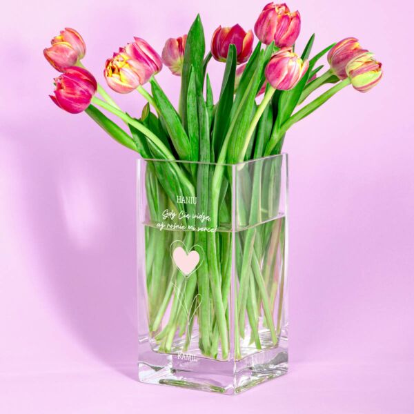 Personalizowany wazon na kwiaty 20 cm UPOMINEK DLA UKOCHANEJ
