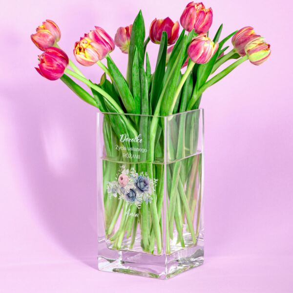 Personalizowany wazon na kwiaty 20 cm PREZENT URODZINOWY DLA NIEJ
