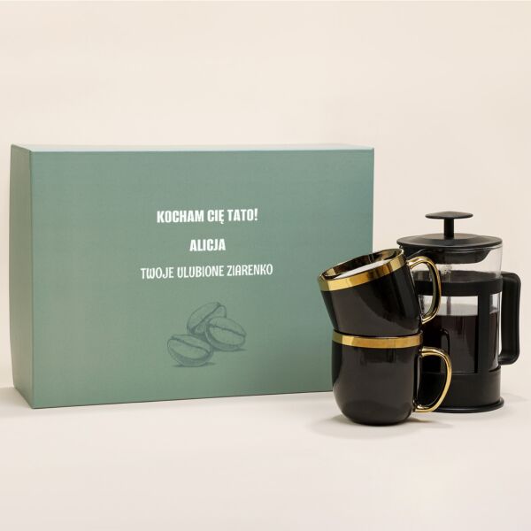 Personalizowany zestaw prezentowy miłośnik kawy 4 el. PREZENT DLA TATY