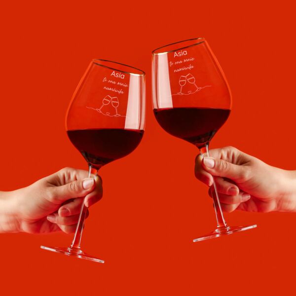 Zestaw kieliszków do wina 2 szt. PREZENT DLA PRZYJACIÓŁEK z personalizacją
