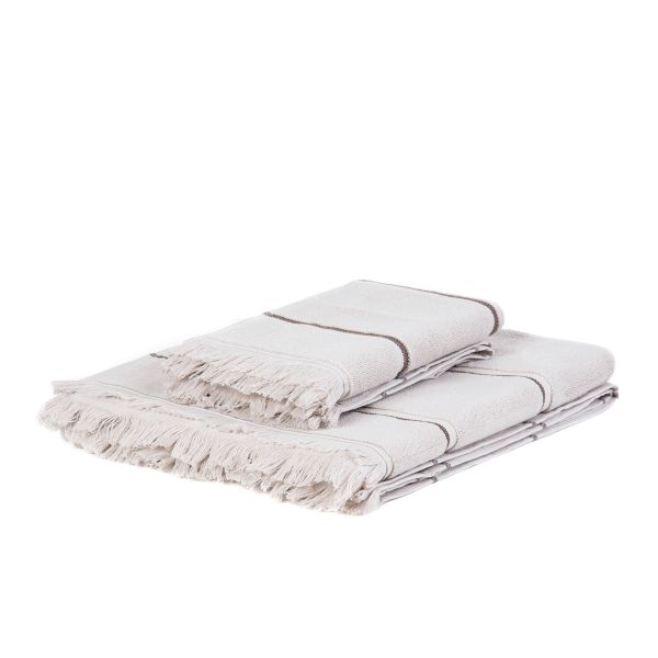 Komplet ręczników NA PREZENT beżowych 100x150+50x100 cm