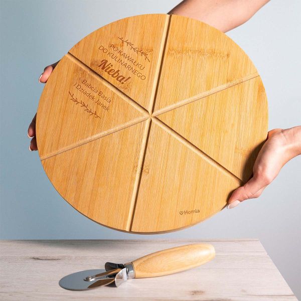Deska z nożykiem do serwowania pizzy personalizowana NA DZIEŃ BABCI I DZIADKA