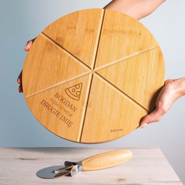 Personalizowana deska do serwowania pizzy z nożykiem DLA TEŚCIA