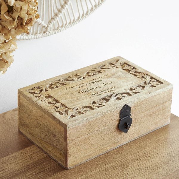 Drewniane pudełko GRAWEROWANE PODZIĘKOWANIA DLA ŚWIADKOWEJ