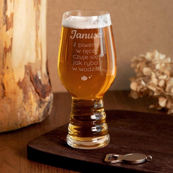 Szklanka na piwo z personalizacją DLA WĘDKARZA