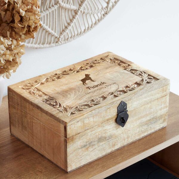 Duże Drewniane pudełko PREZENT DLA BOKSERA z grawerem