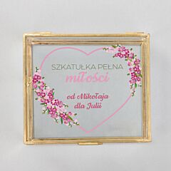 Szkatułka na biżuterię 13x11x5 cm personalizowana UPOMINEK DLA KOBIETY