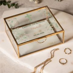 Szkatułka na zdjęcia 13x11x5 cm personalizowana PREZENT Z OKAZJI CHRZTU ŚWIĘTEGO