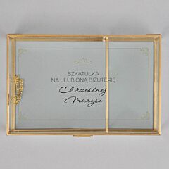 Personalizowana szkatułka na biżuterię z przegródką PREZENT DLA CHRZESTNEJ