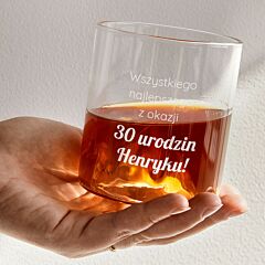 Szklanka do whisky z personalizacją PREZENT NA 30 URODZINY