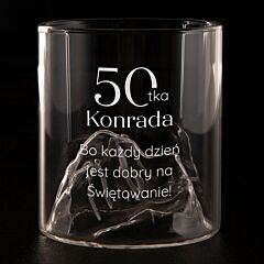 Grawerowana szklanka do whisky PREZENT NA 50 URODZINY