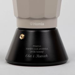 Personalizowana czarno-szara kawiarka 6 cup PREZENT DLA MAMY