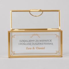 Złota szkatułka na biżuterię mini personalizowana DLA KSIĘDZA