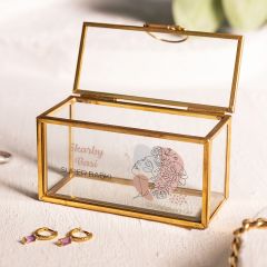 Złota szkatułka na biżuterię mini personalizowana NA DZIEŃ KOBIET