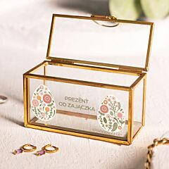 Personalizowana złota szkatułka na biżuterię mini NA WIELKANOC