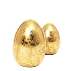 Figurka wielkanocna NA PREZENT jajko złote duże 18 cm