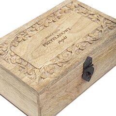Drewniana szkatułka PREZENT DLA BARMANA z grawerem