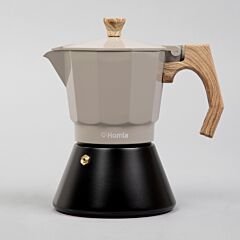 Personalizowana czarno-szara kawiarka 6 cup PREZENT NA DZIEŃ BABCI I DZIADKA