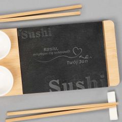 Grawerowany zestaw do sushi 30x14 cm PREZENT NA ROCZNICĘ ŚLUBU
