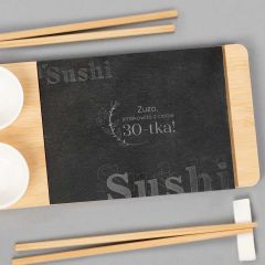 Zestaw do sushi grawer na kamieniu 30x14 cm PREZENT NA 30 URODZINY