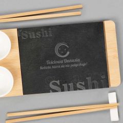 Zestaw do sushi z grawerowanym kamieniem 30x14 cm PREZENT DLA TEŚCIOWEJ