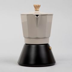 Kawiarka czarno-szara 6 cup z grawerem PREZENT NA PARAPETÓWKĘ
