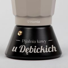 Kawiarka czarno-szara 6 cup z grawerem PREZENT NA PARAPETÓWKĘ