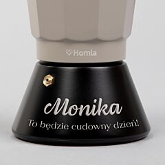 Kawiarka czarno-szara 6 cup z personalizacją PREZENT URODZINOWY DLA NIEJ
