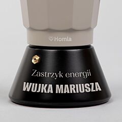 Czarno-szara kawiarka 6 cup personalizowana PREZENT DLA WUJKA