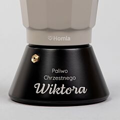 Personalizowana kawiarka 6 cup czarno-szara DLA CHRZESTNEGO