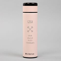 Personalizowana butelka termiczna różowa PREZENT DLA FITNESSKI