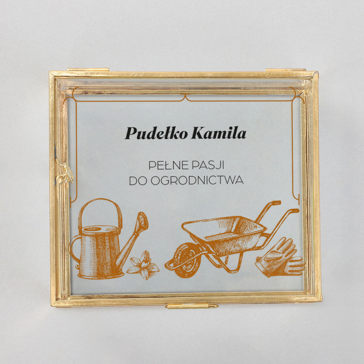 Szkatułka na pamiątki 13x11x5 cm personalizowana PREZENT DLA OGRODNIKA