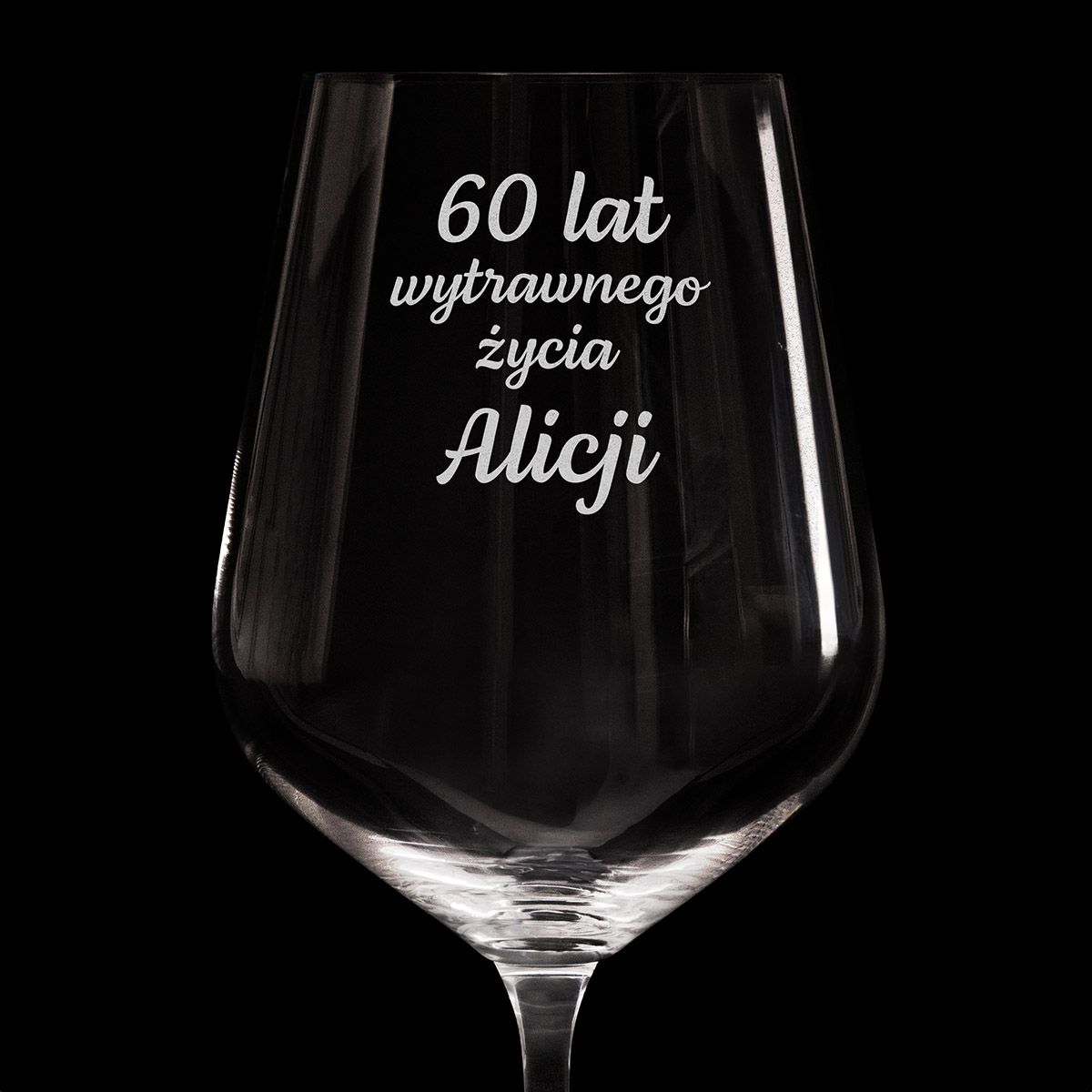 Personalizowany zestaw kieliszków do wina PREZENT NA 60 URODZINY