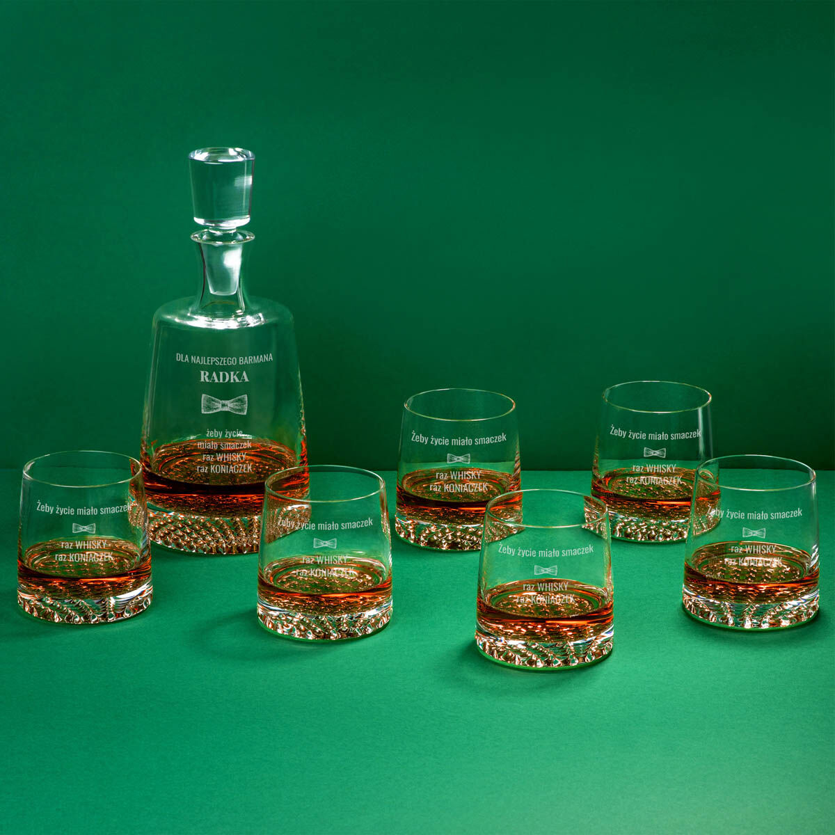 Personalizowany zestaw do whisky Krosno 7 el. PREZENT DLA BARMANA z grawerem
