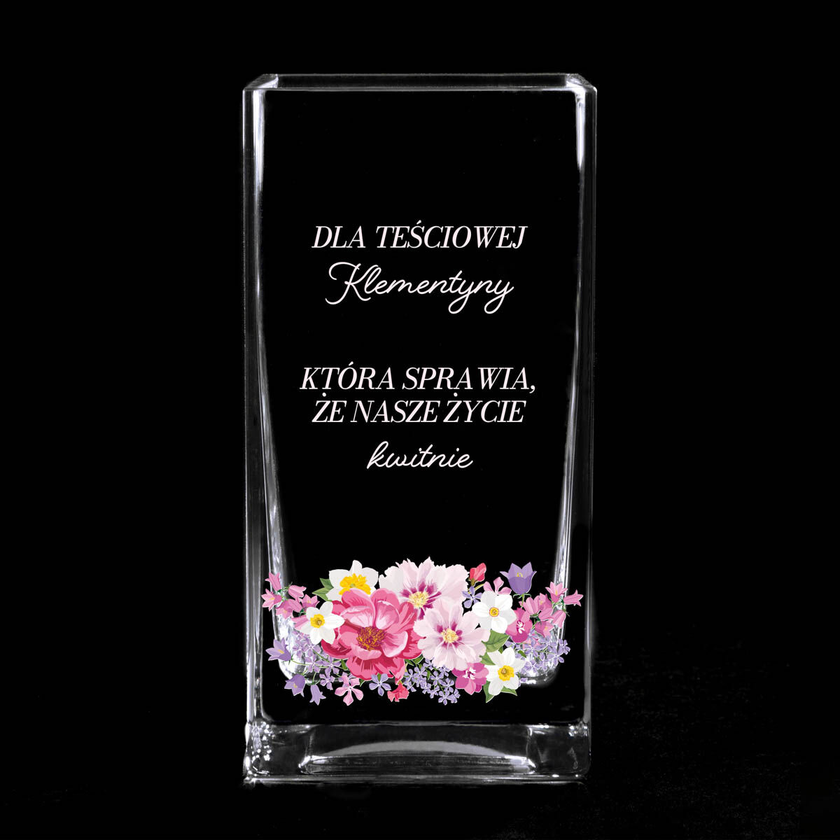 Personalizowany wazon na kwiaty 20 cm PREZENT DLA TEŚCIOWEJ