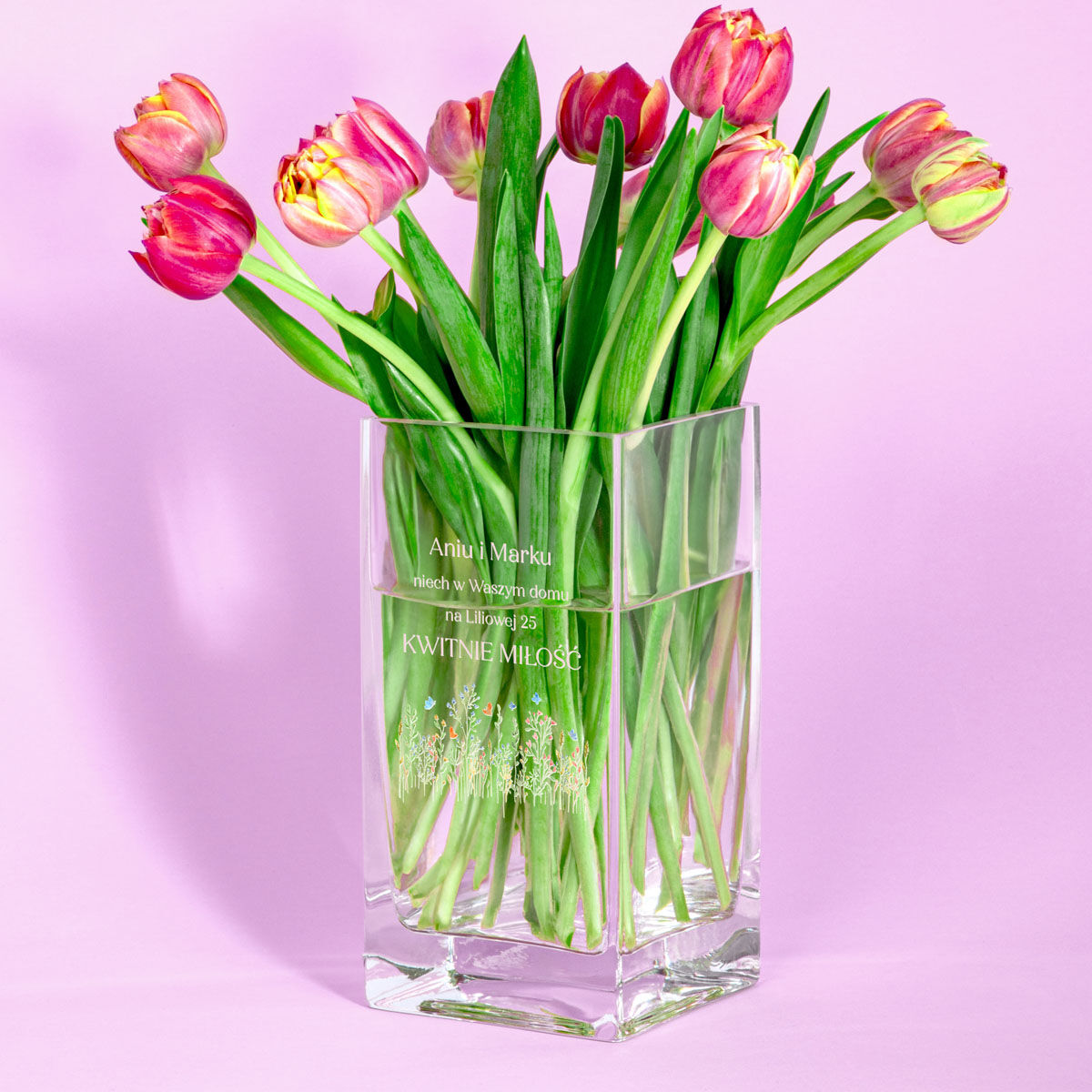 Personalizowany wazon na kwiaty 20 cm PREZENT NA PARAPETÓWKĘ