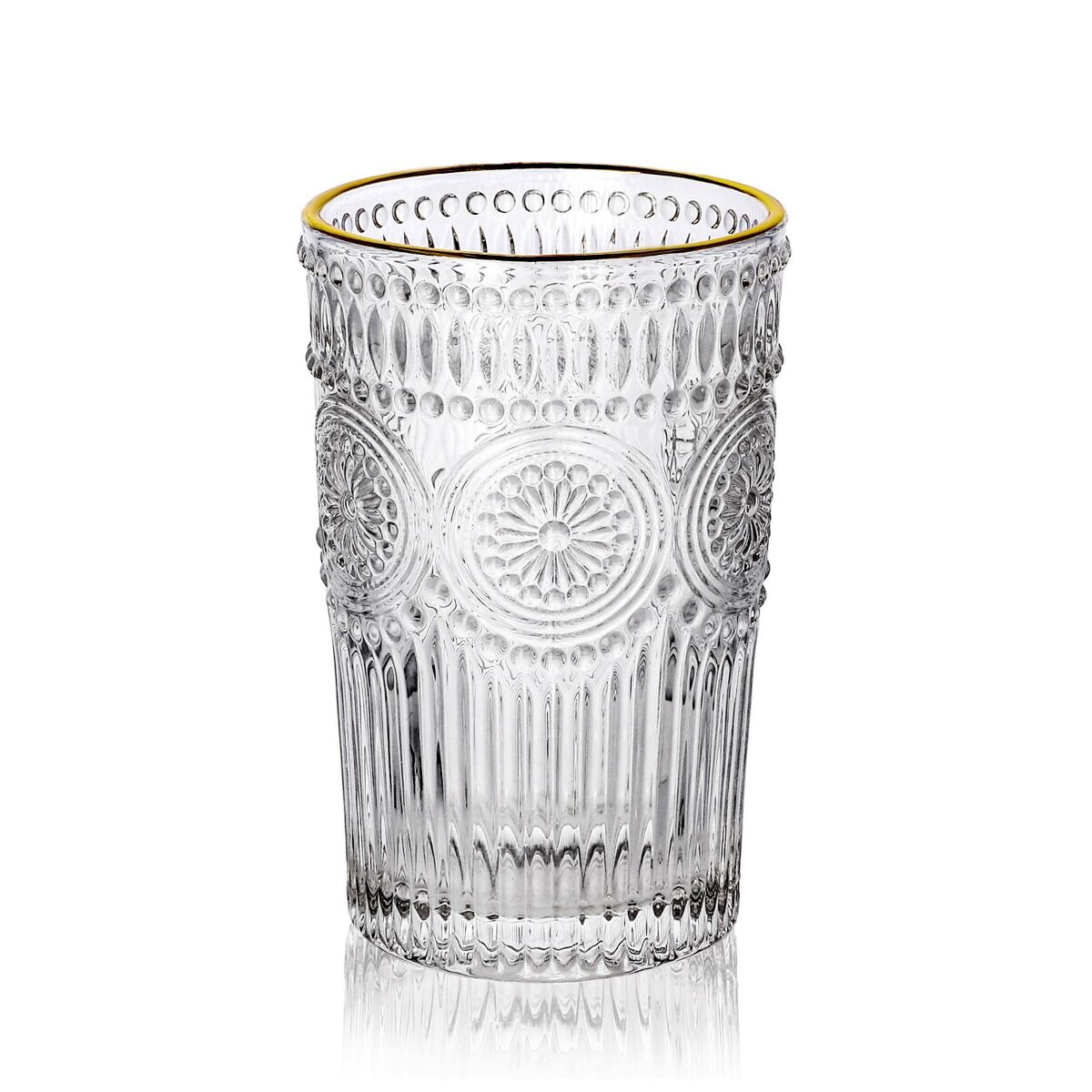 Szklanka z ozdobnego szkła NA PREZENT wysoka ze złotą krawędzią 0,35 l