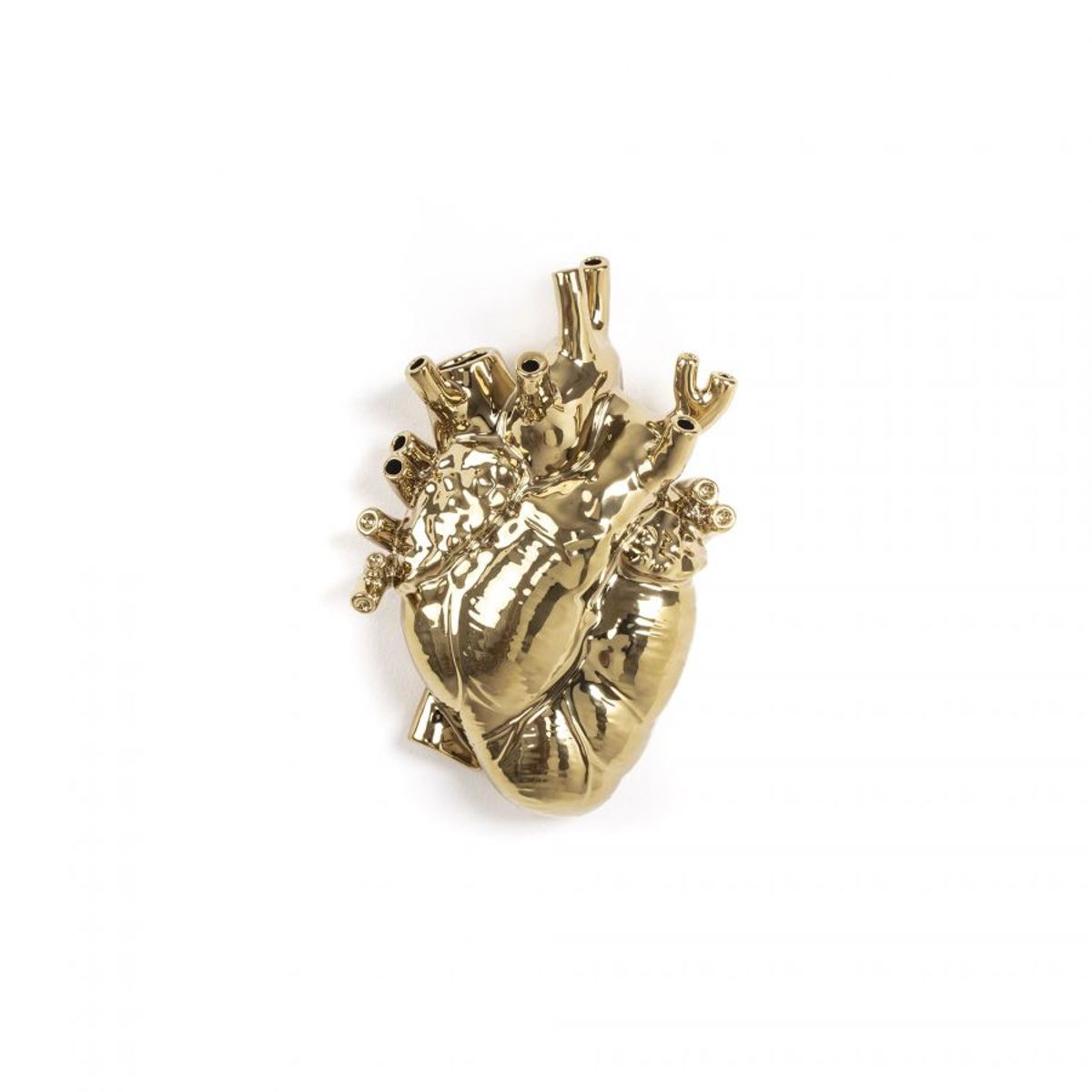 Wazon w kształcie serca złoty NA PREZENT  16,5x9x25 cm