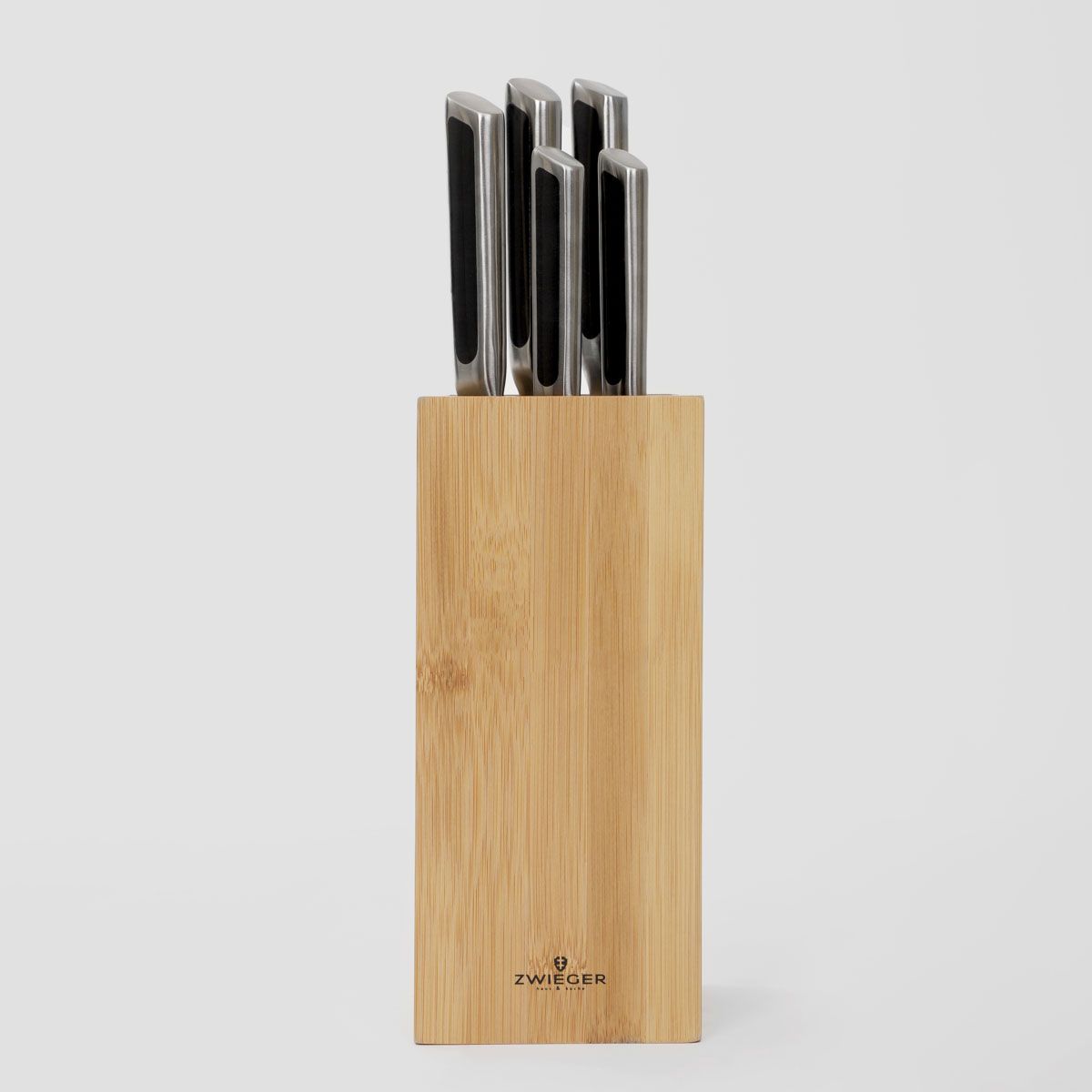 Personalizowany komplet noży z blokiem bambusowym 6 el. PREZENT DLA MAMY