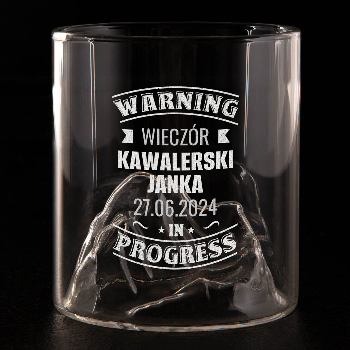 Szklanka do whisky PREZENT NA WIECZÓR KAWALERSKI z personalizacją