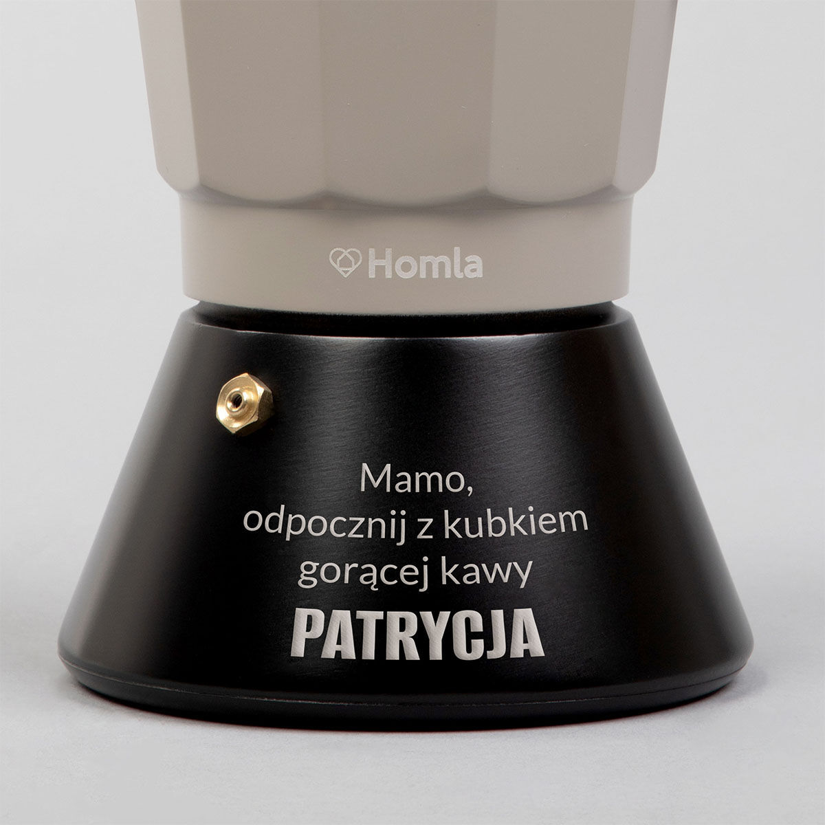 Czarno-szara kawiarka 6 cup personalizowana PREZENT NA DZIEŃ MAMY