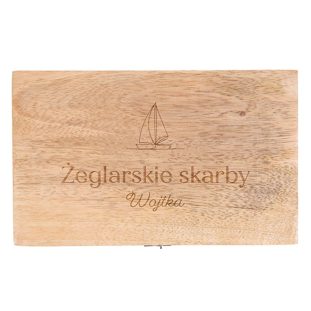 Personalizowna drewniana szkatułka 22x14x8 cm PREZENT DLA ŻEGLARZA